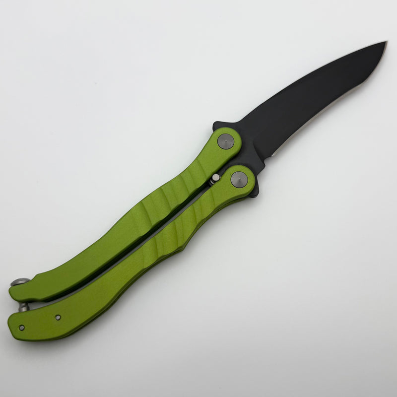 Pre-Owned Microtech Metalmark Zombie Green Handles & Black Elmax 170-1