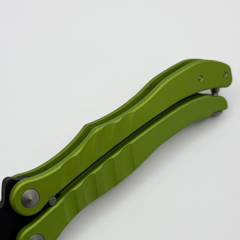 Pre-Owned Microtech Metalmark Zombie Green Handles & Black Elmax 170-1