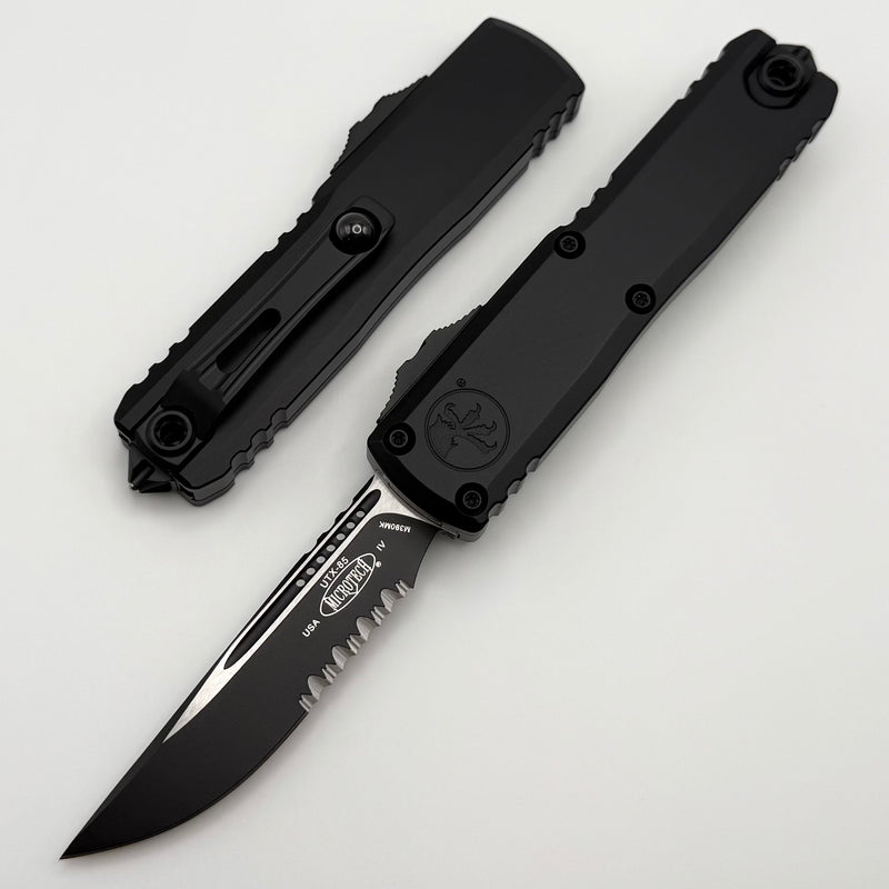 Microtech UTX-85 Gen IV w/ Black Handle & Black Serrated S/E M390MK 12314-2T