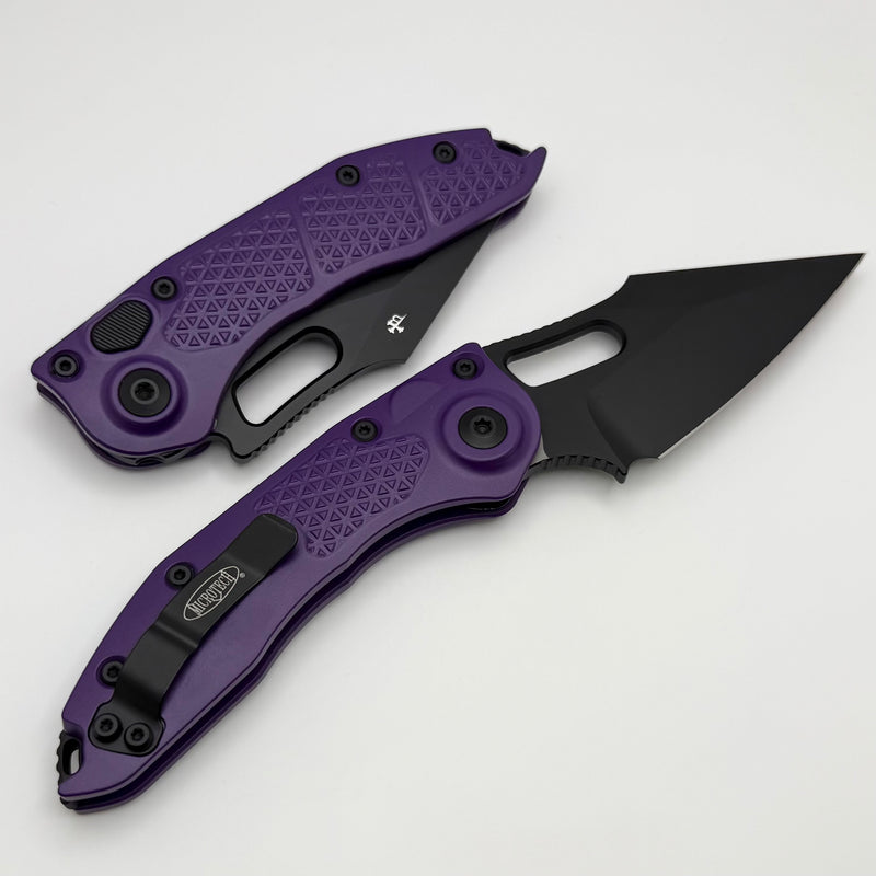 Microtech Borka Stitch Purple Handles & Black Standard 169-1PU