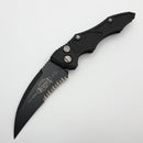 Pre-Owned Microtech Kestrel Auto Black Handle w/ Black Serrated Bowie 131-2