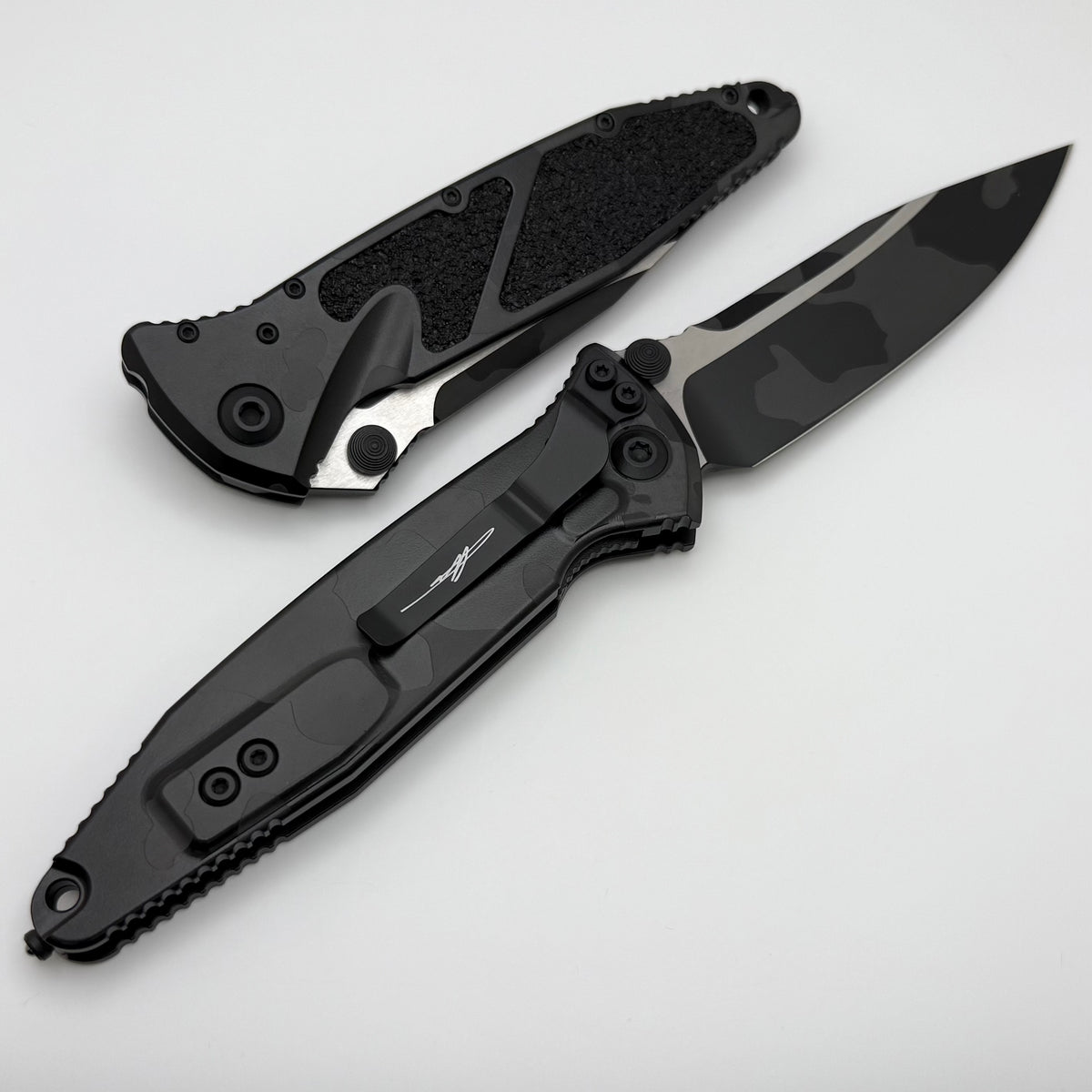 Microtech Socom Elite Single Edge Manual Midnight Camo Signature Serie