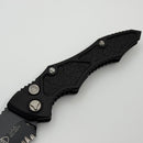 Pre-Owned Microtech Kestrel Auto Black Handle w/ Black Serrated Bowie 131-2