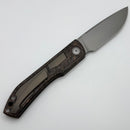 Uldanov Custom Knives Sierra L Dark Matter Carbon Fiber Handles w/ Ti Inlays & Elmax Front Flipper