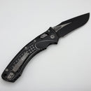 Microtech Amphibian RAM LOK Distressed Black Frag Aluminum Handle & M390MK 137RL-1FRDBK