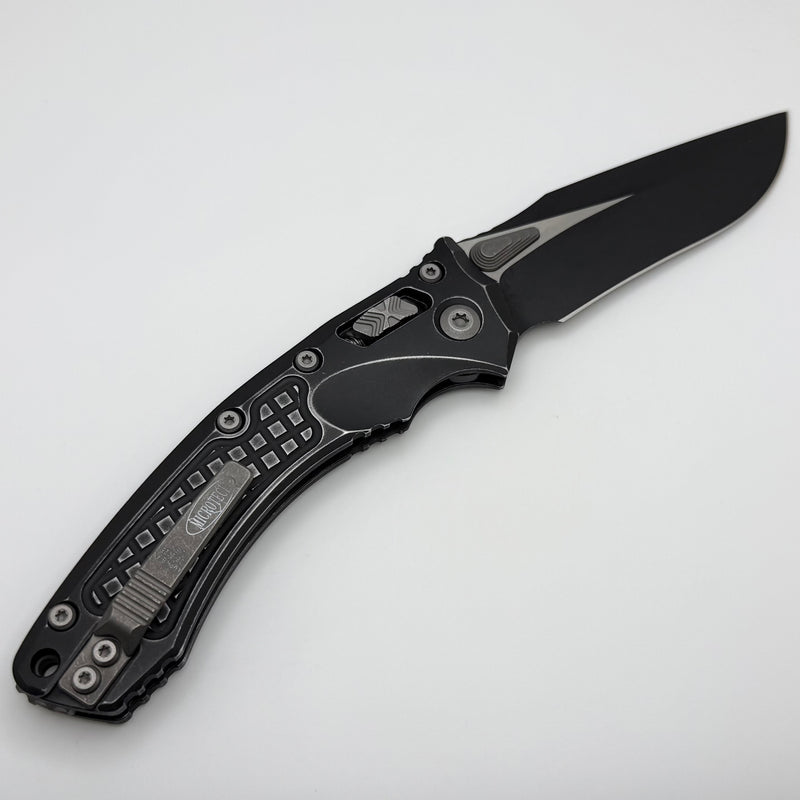 Microtech Amphibian RAM LOK Distressed Black Frag Aluminum Handle & M390MK 137RL-1FRDBK