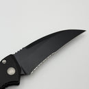 Pre-Owned Microtech Kestrel Auto Black Handle w/ Black Serrated Bowie 131-2
