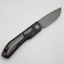 Uldanov Custom Knives Sierra L Dark Matter Carbon Fiber Handles w/ Ti Inlays & S90V Front Flipper