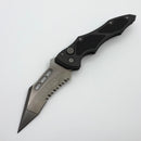 Pre-Owned Microtech Vector Auto Black Handle w/ Black Serrated Blade