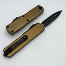 Microtech UTX-85 Gen IV Black Tactical Full Serrated D/E M390MK w/ Tan Handle 12324-3TA