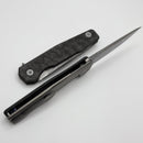 Uldanov Custom Knives R1 w/ Milled Titanium/Carbon Fiber & Damascus Flipper