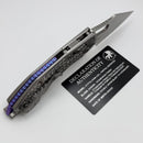 Microtech Marfione Select Manual Stitch RAM LOK Titanium Frag Handles & Part Serrated Stonewash M390MK w/ Double Vapor Blast & Purple Accents 169RL-11FRMS3