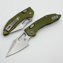 Microtech Knives Manual M-Stitch RAM LOK OD Green Frag Aluminum Handles & Stonewash M390MK 169MRL-10FROD