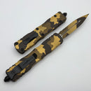 Microtech Dirac Delta Gold Camo Full Serrated D/E Signature Series 227-3GCS-Z4