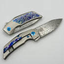 Reate Knives T2500 Titanium Handle w/ Timascus Accents & 2.5" Damasteel