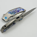 Reate Knives T2500 Titanium Handle w/ Timascus Accents & 2.5" Damasteel