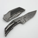 Reate Knives T3000 Titanium Handle w/ Carbon Fiber Inlay & 3" Damasteel