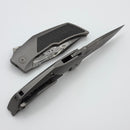 Reate Knives T3000 Titanium Handle w/ Carbon Fiber Inlay & 3" Damasteel