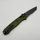 Benchmade Bailout Woodland Green handle and Part-Serrated M4 Tanto 537SGY-1