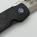 Pre Owned Custom Knife Factory Eagle Rock w/ Black Carbon Fiber & S90V