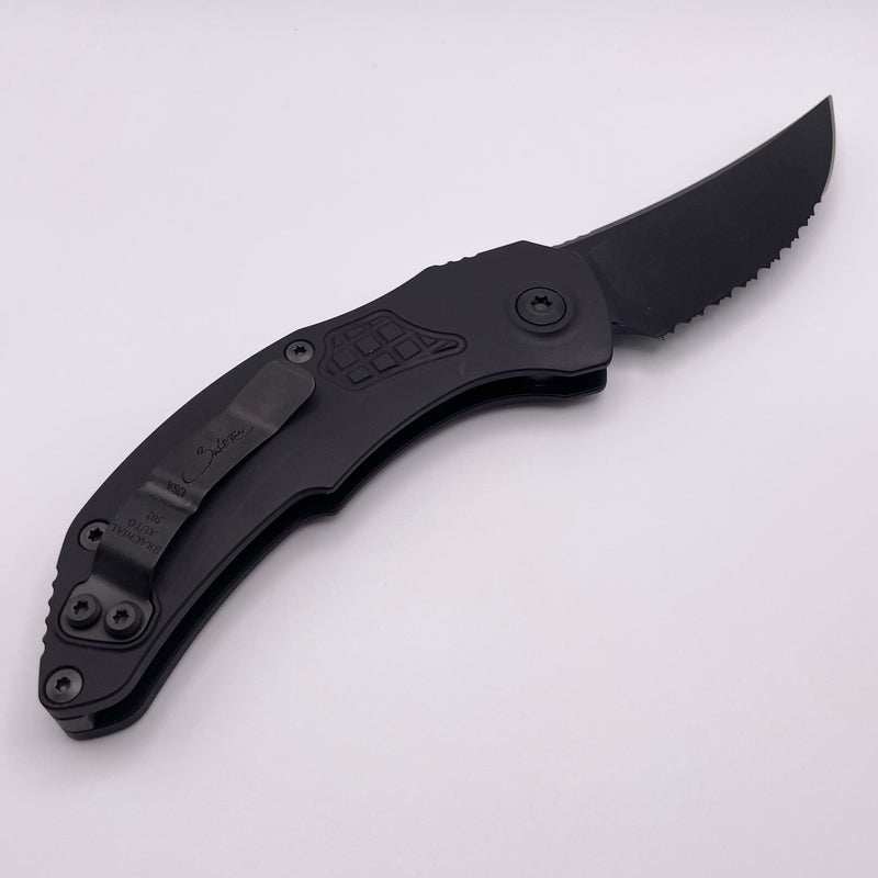 Pre-Owned Microtech Knives & Bastinelli Brachial DLC Shadow Full Serrated 268A-3DLCTSH