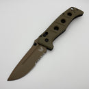 Benchmade Adamas FDE Cruwear Part-Serrated & Olive Drab G-10 275SFE-2