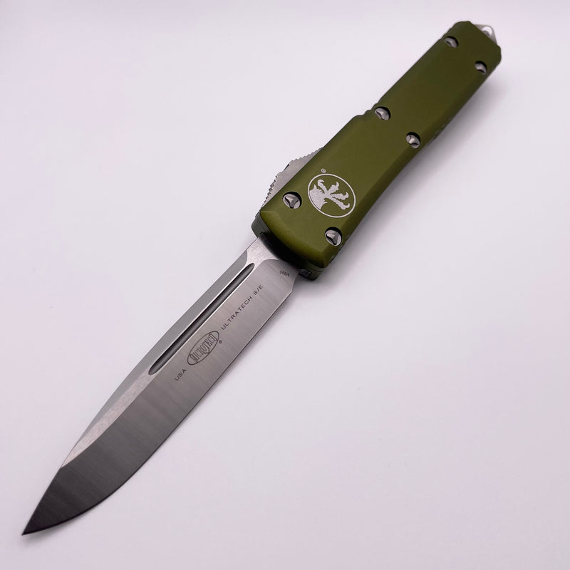 Pre-Owned Microtech Ultratech OD Green & Satin Single Edge 121-4OD