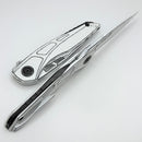 Custom Knife Factory Cel Shaded White Sukhoi-5 Titanium Handles w/ Crystal Ti Backspacer & M398 One Per Household