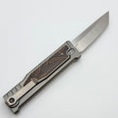 Reate EXO-M Orange/Black Damascus Pattern G-10 & All Satin Tanto