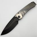 Medford Marauder Full Size Tumbled Titanium Handles w/ 0.26" DLC S35 Drop Point