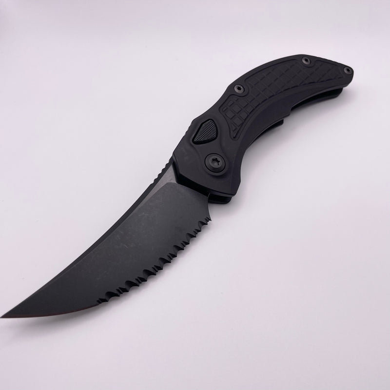 Pre-Owned Microtech Knives & Bastinelli Brachial DLC Shadow Full Serrated 268A-3DLCTSH