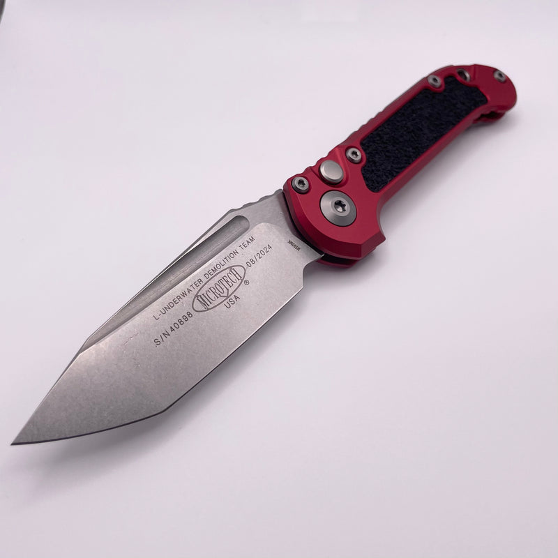 Pre-Owned Microtech Knives LUDT Gen III Stonewash Tanto w/ Red Handle 1136-10RD