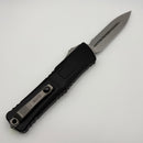 Pre-Owned Microtech Knives Combat Troodon Gen III Stonewash Full Serrated Double Edge w/ Black Handle 1142-12