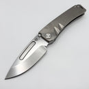 Medford Marauder Full Size Tumbled Titanium Handles w/ 0.26" Tumbled S35 Drop Point