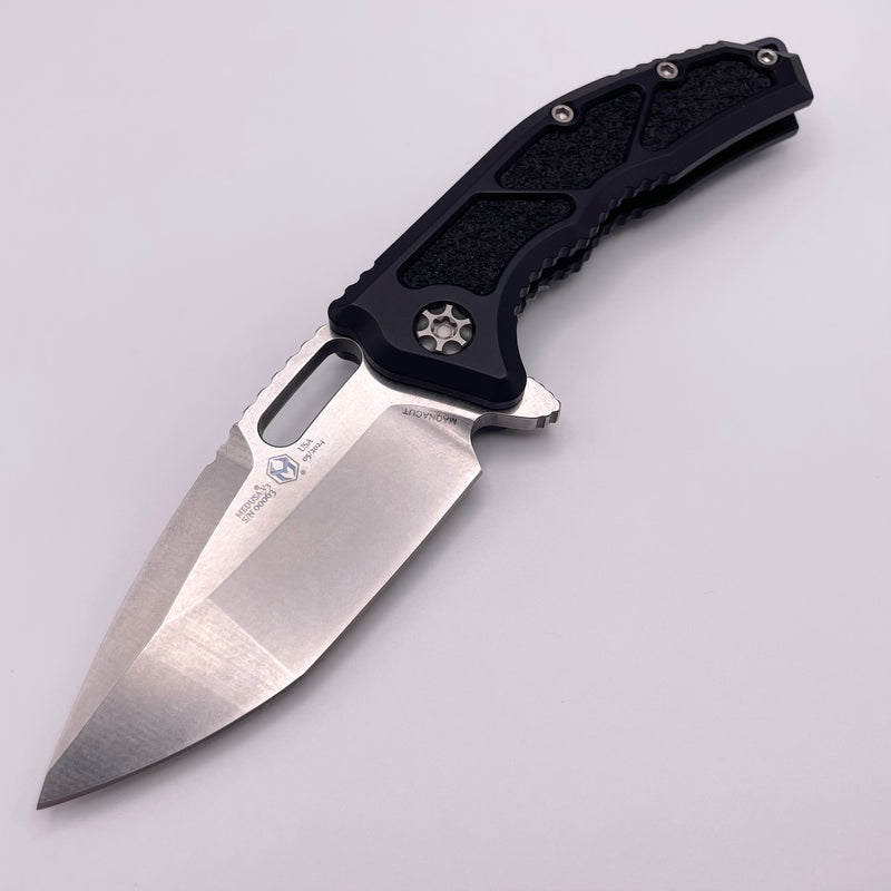 Pre-Owned Heretic Knives Medusa Manual Black Aluminum Frame Lock w/ Grip Inlays & Stonewash MagnaCut H009-2A