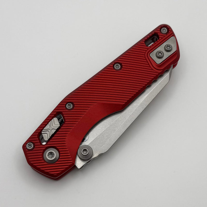 Microtech MSI RAM LOK Mini Red Fluted Aluminum Handles w/ Stonewashed