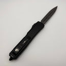 Pre-Owned Microtech Ultratech Damascus Double Edge & Black w/ Ringed Hardware Signature Series 122-16S Damascus Pattern