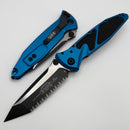 Microtech Socom Elite Tanto Edge Full Serrated Manual Blue Standard 161-3BL