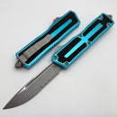 Microtech Scarab 2 Gen 3 S/E Apocalyptic Partial Serrated w/ Turquoise Handle 1278-11APTQ