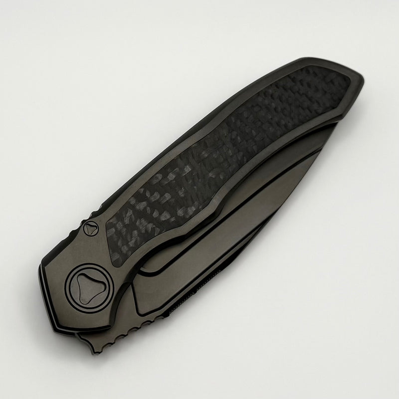 Microtech ANAX Titanium DLC Drop Point & Partial Serrated (190C-2DLCTCFITI Consigned)