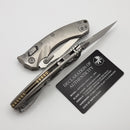 Microtech Amphibian Mini RAM LOK Stonewash Titanium Slab SIde & Stonewash M390MK W/ Bronze Accents 137MRL-10MS1