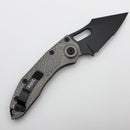 Microtech Borka Stitch Natural Clear Topographic Handle w/ Black Part Serrated M390 169-2NCTP