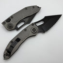 Microtech Borka Stitch DLC Full Serrated w/ Natural Clear Handles Signature Series 169-3DLCTNCS