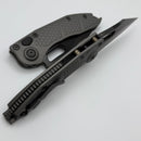 Microtech Borka Stitch DLC Full Serrated w/ Natural Clear Handles Signature Series 169-3DLCTNCS