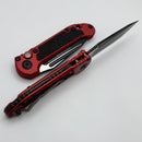 Microtech Knives LUDT Gen III Black P/S Tanto w/ Red Handle 1136-2RD