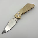 Pre-Owned Discontinued Pro-Tech PT Plus Textured ALBronze Handle w/ Pearl Button & Hand Mirrored Compound Mike Irie Blade 2024 PT+ Custom 005
