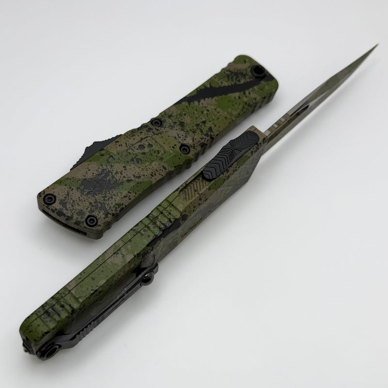 Microtech Knives Combat Troodon Gen III D/E OD Green/Tan Black Splatter Signature Series 1146-1ODTABKSPLS