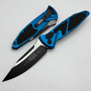 Microtech Socom Elite Auto Black S/E w/ Blue Handles 160A-1BL