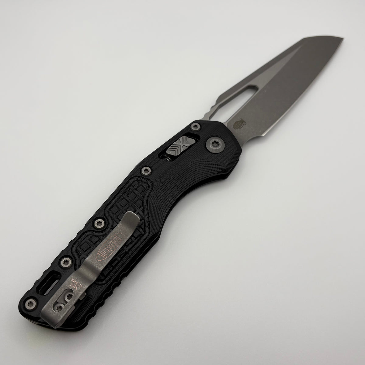 Factory Blem Microtech Knives MSI RAM LOK Frag Black G-10 & M390MK Apo