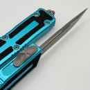 Microtech Scarab 2 Gen 3 Turquoise Handles w/ S/E Spine Fluted Apocalyptic M390MK 1278-10APTQ